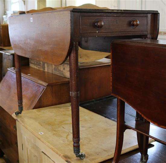 Oak drop leaf side table